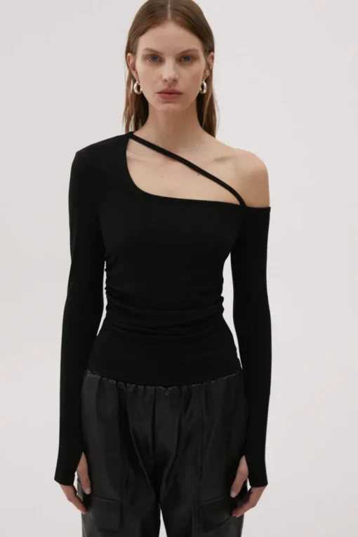 Misha Urban - SHAWN JERSEY TOP (BLACK)