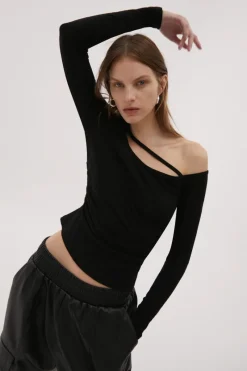 Misha Urban - SHAWN JERSEY TOP (BLACK)