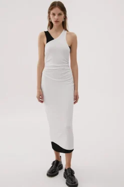 Misha Urban -AGLAE MIDI DRESS (IVORY & BLACK)