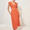 Women Mon Renn MØN RENN - Blaze Midi Skirt (Cherry Tomato)