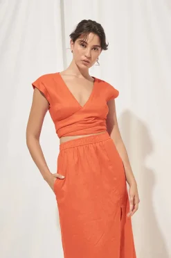 Women Mon Renn MØN RENN - Blaze Wrap Top (Cherry Tomato)