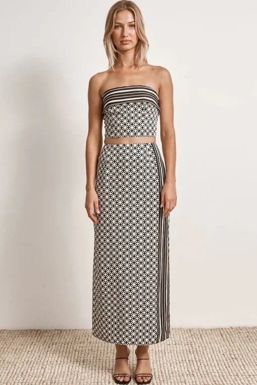 Women Mon Renn MØN RENN - MOONLIGHT STRAPLESS TOP (GEO PRINT)