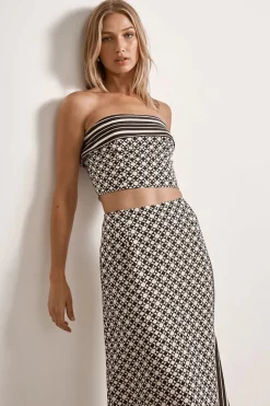 Women Mon Renn MØN RENN - MOONLIGHT STRAPLESS TOP (GEO PRINT)