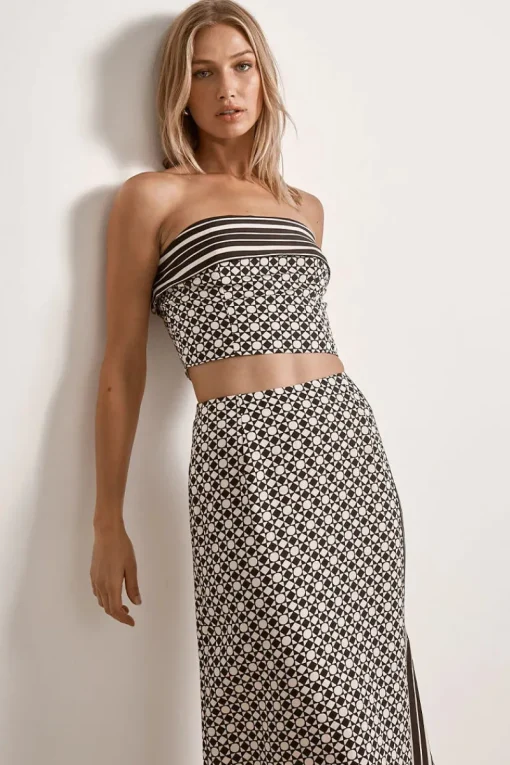 Women Mon Renn MØN RENN - MOONLIGHT STRAPLESS TOP (GEO PRINT)