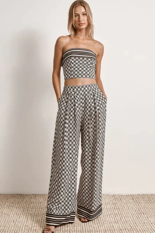 Women Mon Renn MØN RENN - MOONLIGHT STRAPLESS TOP (GEO PRINT)