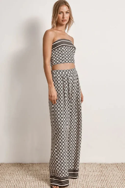 Women Mon Renn MØN RENN - MOONLIGHT STRAPLESS TOP (GEO PRINT)