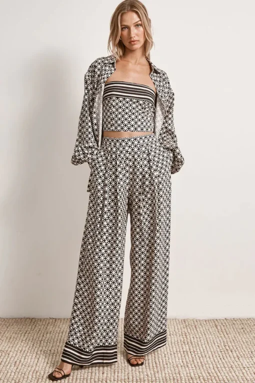 Women Mon Renn MØN RENN - MOONLIGHT STRAPLESS TOP (GEO PRINT)