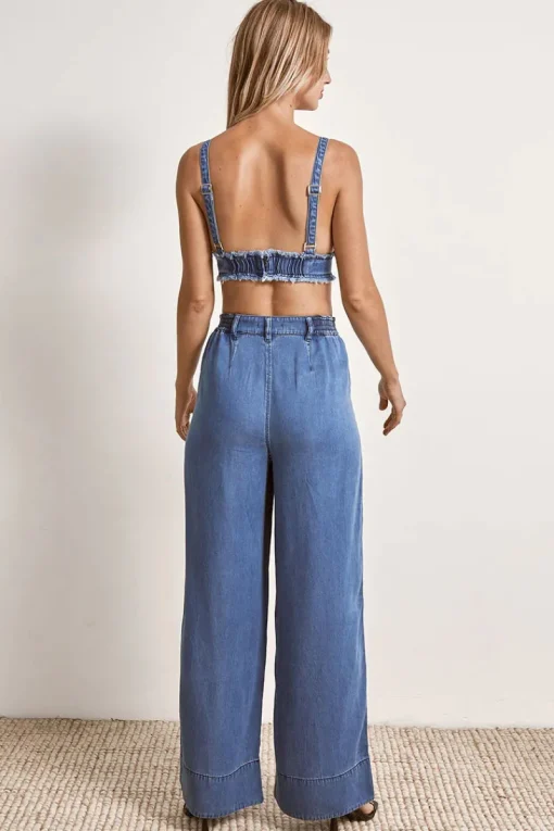 Mon Renn MØN RENN - ODYSSEY CROP (DENIM)