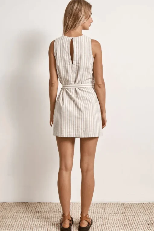 Mon Renn - ILLUSION MINI DRESS (NATURAL STRIPE)