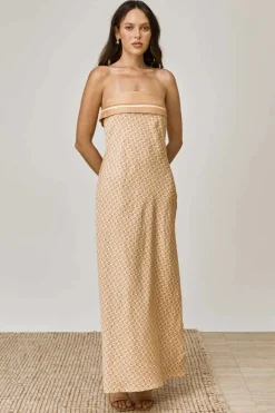Mon Renn - MONIKH STRAPLESS DRESS (MONOGRAM PRINT)
