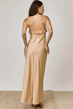 Mon Renn - MONIKH STRAPLESS DRESS (MONOGRAM PRINT)