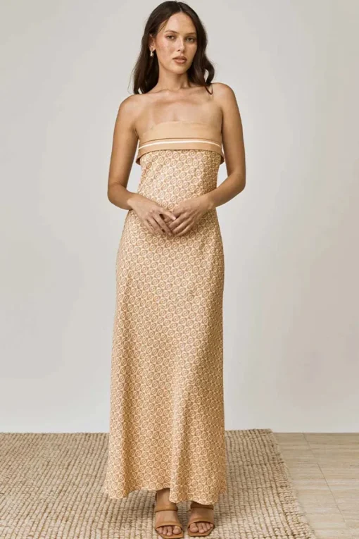 Mon Renn - MONIKH STRAPLESS DRESS (MONOGRAM PRINT)