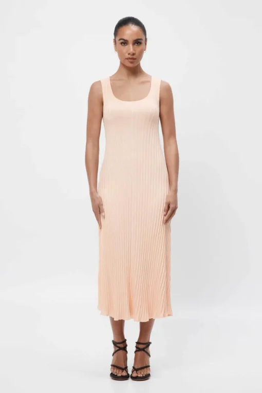 Mossman - Beyond A Dream Knit Midi Dress (Peach Marle)