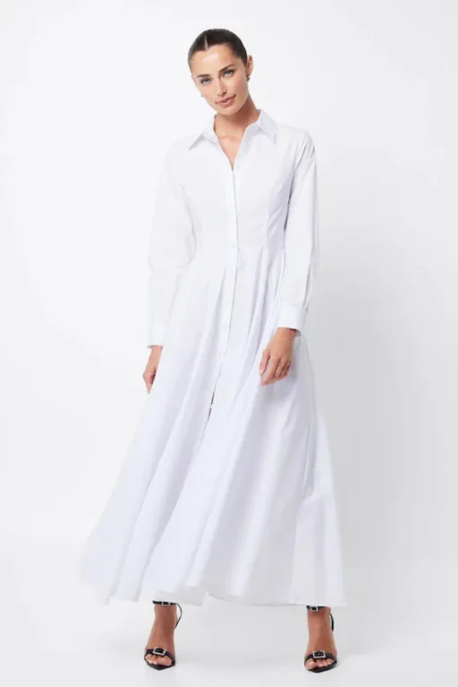 Women Mossman - FIXATION MAXI SHIRT DRESS (WHITE)