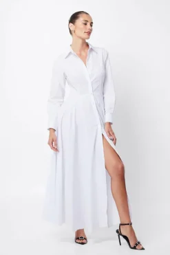 Women Mossman - FIXATION MAXI SHIRT DRESS (WHITE)