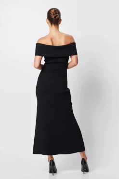 Mossman - MONACO OFF SHOULDER MIDI DRESS (BLACK)