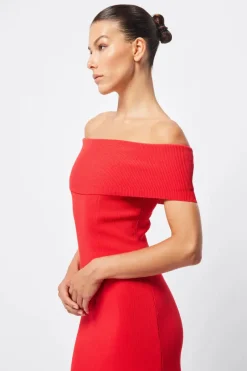 Mossman - MONACO OFF SHOULDER DRESS (RED)