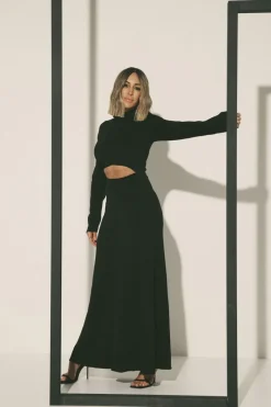 Mossman - The Fifth Knit Maxi Dress (Black)