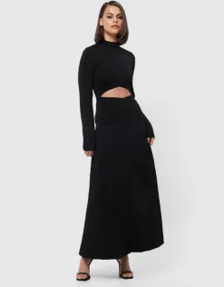 Mossman - The Fifth Knit Maxi Dress (Black)