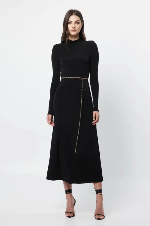Mossman - The Utopia Midi Dress (Black)