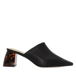 Women Nude Footwear - Mavis (Black Leather / Tortoiseshell)