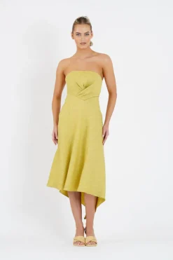 One Fell Swoop - Quartz Midi Dress (Golden Straw)