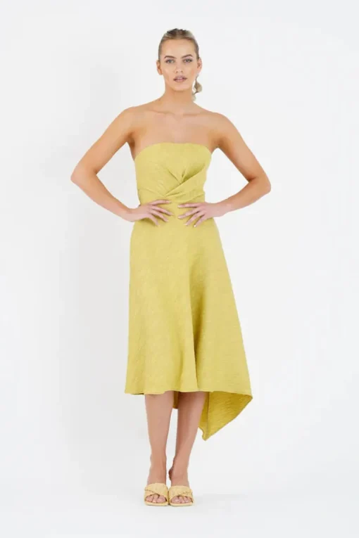 One Fell Swoop - Quartz Midi Dress (Golden Straw)
