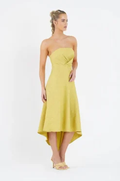 One Fell Swoop - Quartz Midi Dress (Golden Straw)