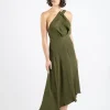 One Fell Swoop - Yvie Midi Dress (Olive Line)