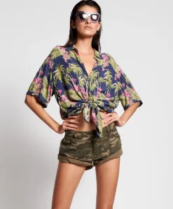 One Teaspoon - Camo Bandit Low Waist Denim Short