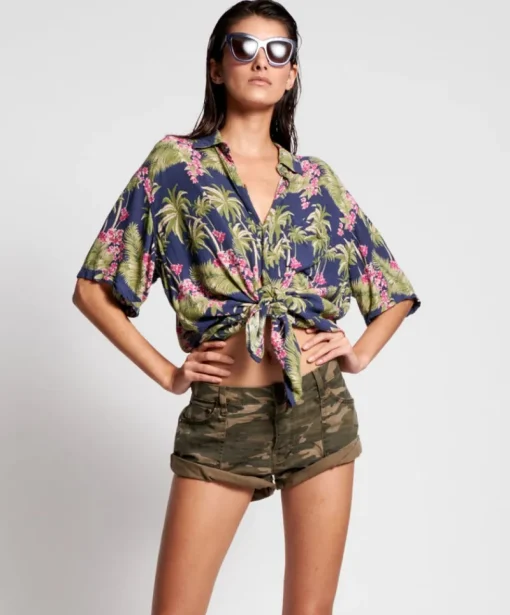 One Teaspoon - Camo Bandit Low Waist Denim Short