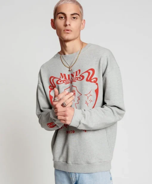 One Teaspoon - Moblack Mind Frequencies Chilli Sweater (Grey Marle)