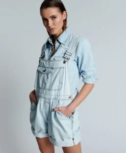 Women One Teaspoon - Rose Ave Overalls (Capri Blue)