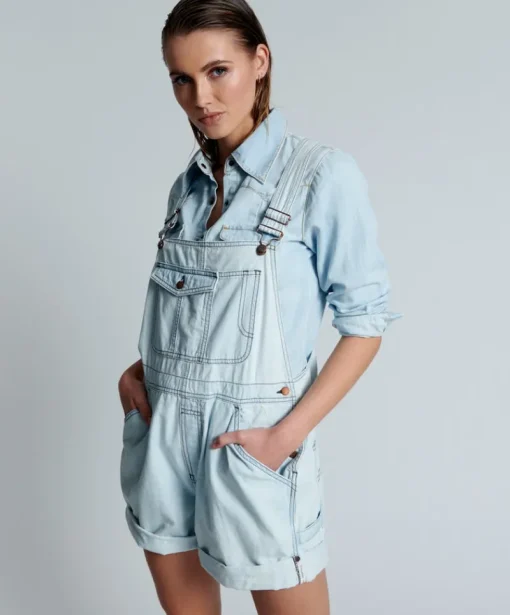 Women One Teaspoon - Rose Ave Overalls (Capri Blue)