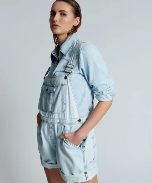 Women One Teaspoon - Rose Ave Overalls (Capri Blue)