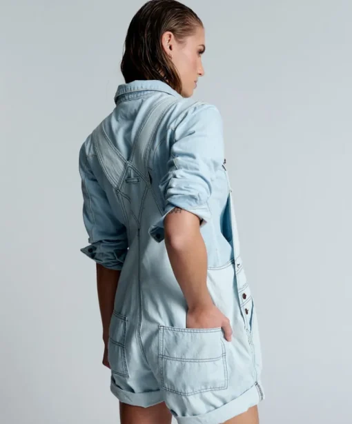 Women One Teaspoon - Rose Ave Overalls (Capri Blue)