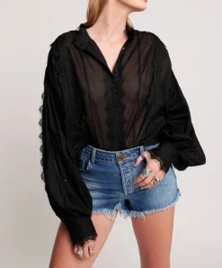 One Teaspoon - SOHO BLUE BONITA HIGH WAIST DENIM SHORT