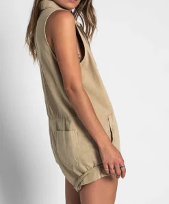 Women One Teaspoon - Stone Mini Braxton Overall