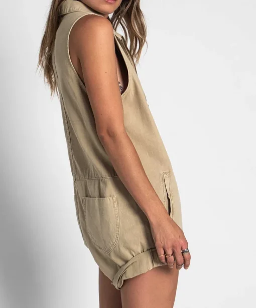 Women One Teaspoon - Stone Mini Braxton Overall