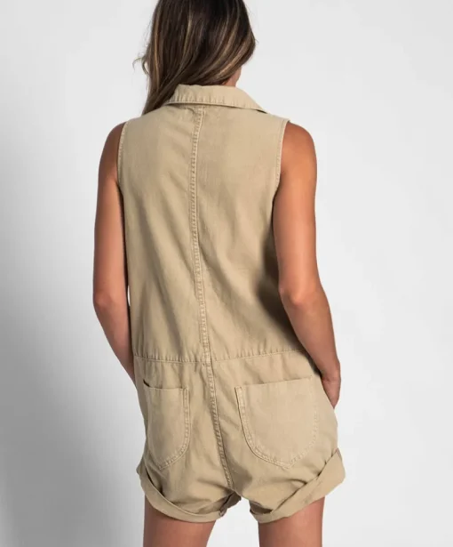 Women One Teaspoon - Stone Mini Braxton Overall
