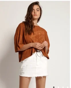 One Teaspoon - Trucker Mid Waist Skirt (White Beauty)