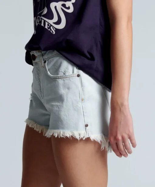 One Teaspoon - Trucker Mid Waist Denim Short (Bel Air Blue)