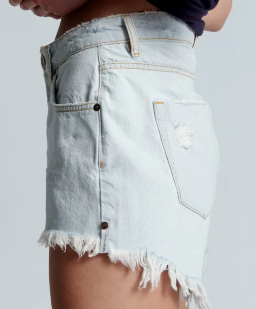 One Teaspoon - Trucker Mid Waist Denim Short (Bel Air Blue)