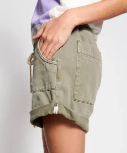 One Teaspoon - Vintage Khaki Shabby Bandit Denim Short