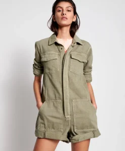 Women One Teaspoon - Vintage Khaki Cargo Phrophecy Jumpsuit