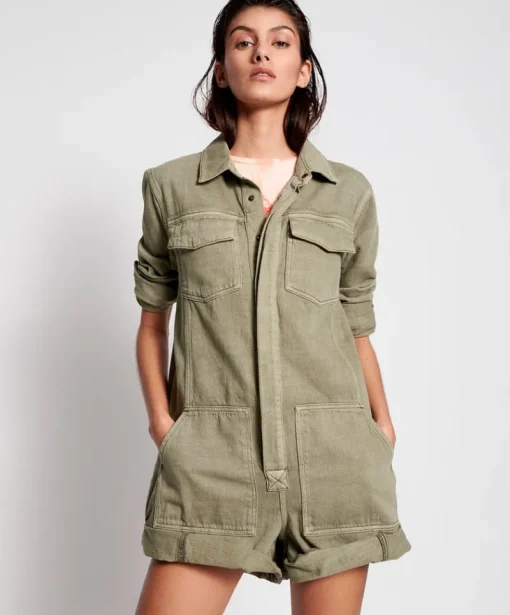 Women One Teaspoon - Vintage Khaki Cargo Phrophecy Jumpsuit