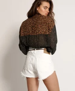One Teaspoon - White Beauty Outlaws Mid Length Denim Short