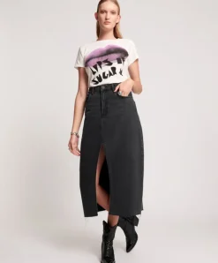 One Teaspoon - WORN BLACK ROCKO LONG LENGTH SKIRT
