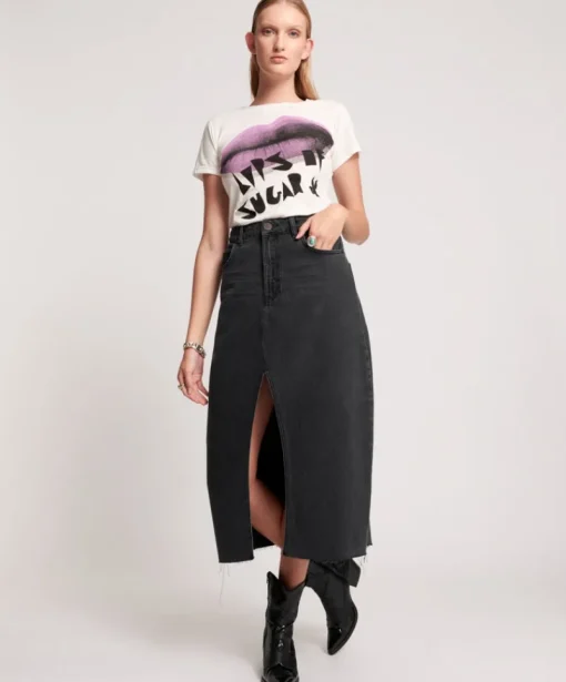 One Teaspoon - WORN BLACK ROCKO LONG LENGTH SKIRT