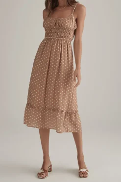 Ownley OWNELY - Juliana Dress (Tan Polka)